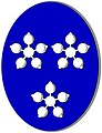 The Arms of Lady Saltoun as Head of the Name & Arms of Fraser. - Azure three fraises Argent.