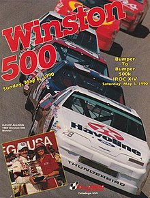 The 1990 Winston 500 program cover, featuring Davey Allison.