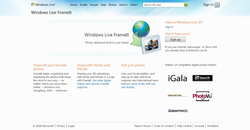 Windows Live FrameIt homepage