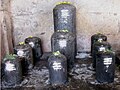 Several of the Lingam found in the pillared cloister