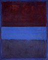 "Rust and Blue", by Mark Rothko (1951). In 20th century abstract painting, blue was used for its own sake, to create what Rothko called "Basic human emotions."