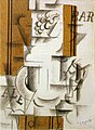 Georges Braque, Fruitdish and Glass, papier collé and charcoal on paper, 1912