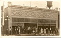 The Fred J. Strain Furniture & Undertaking Store in Shelby, Nebraska. Structure built by Fred J. Strain in 1912. Photo taken about 1912.