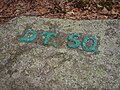 Carved Boulder at Dogtown Square