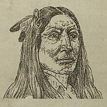 1934 sketch of Crazy Horse's face as described by his sister