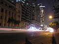 Looking east towards the MCB Tower, with the historic Karachi Cotton Exchange on the left