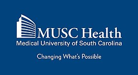 Logo for MUSC Health on a navy background