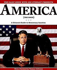 Cover of America (The Book); featured is Stewart and an eagle.