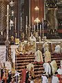 Elevation of the sacred Host during a Papal High Mass in Saint Peter's Basilica, 1961.