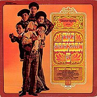 The cover to the Jackson 5's first LP, Diana Ross Presents the Jackson 5, released on Motown Records in 1969.