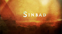 Sinbad Text shown in white above the city of Basra in the distance