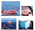 Figure 3. The 5.5-meter V-hull, open skiff, Tulmar 4-person life raft, Beaufort 20-person life raft, and 1-cubic meter wharf box. [3]