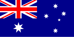 A blue flag with the Union Jack in the top left, a seven pointed star beneath it and the southern cross in the right half.