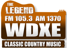 WDXE TheLegendFM105.3-AM1370 logo.png