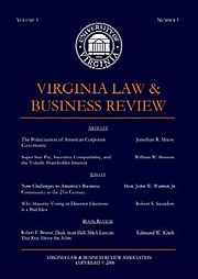 Virginia Law & Business Review cover