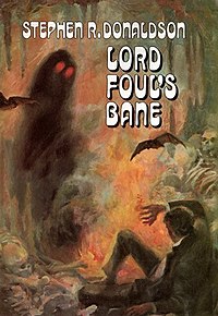 Cover of the first trade edition of Lord Foul's Bane