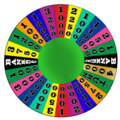 A simulation of the Wheel used in the ABC version in 2002. Shown here is the basic configuration as used for most of the show's run.