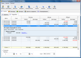 Скриншот программы Домашняя бухгалтерия