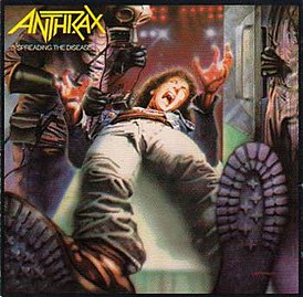 Обложка альбома Anthrax «Spreading the Disease» (1985)