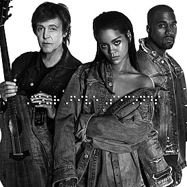 Обложка сингла Рианны, Канье Уэста и Пола Маккартни «FourFiveSeconds» (2015)