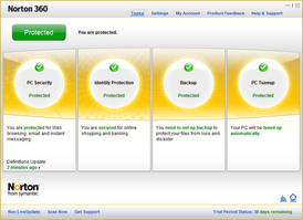 Скриншот программы Norton 360