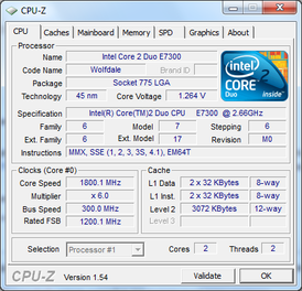 Скриншот программы CPU-Z